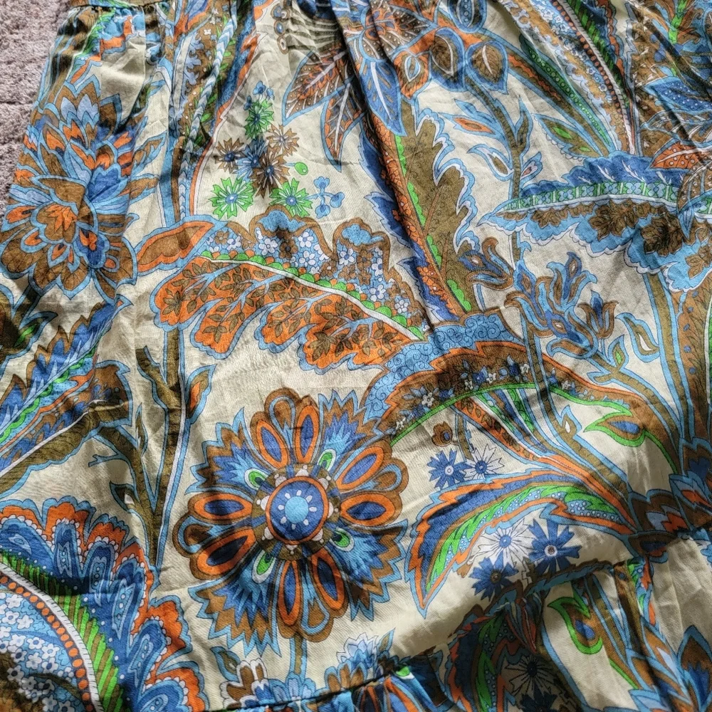 House of Harlow Cutout Tie Empire Waist Floral Paisley Beach Summer‎ Maxi Dress - Picture 15 of 15